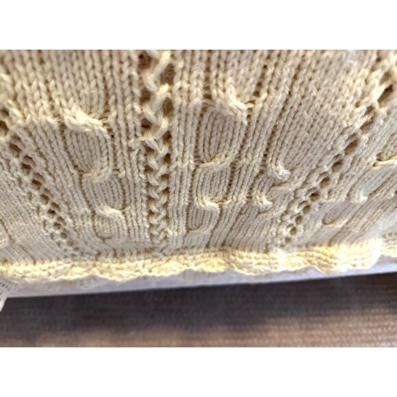 Vintage cable knit blanket handmade Full size - Picture 5 of 7